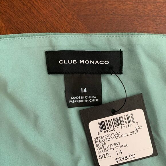 🔥Club Monaco pleated flounce midi dress size 14, NWT - Picture 8 of 8